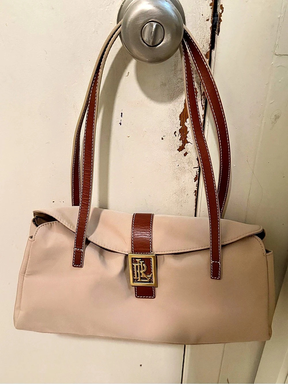 Lauren Ralph Lauren Shoulder Bag in Pink & Brown